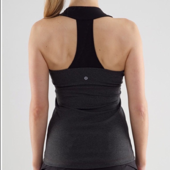 Lululemon Striped Grey/Black Scoop Neck Tank - Picture 2 of 4